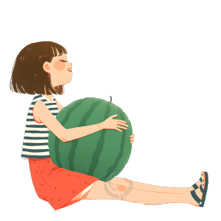 西瓜女孩创意夏天素材