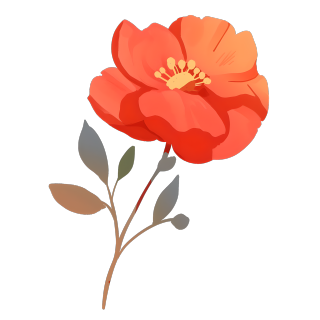 红色小花装饰元素
