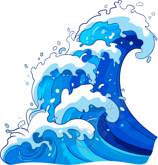 海浪防汛商用素材