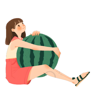 西瓜女孩夏天插图
