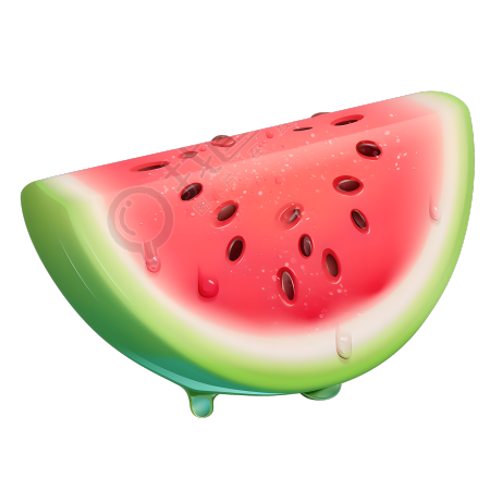 西瓜切片夏天可爱插图