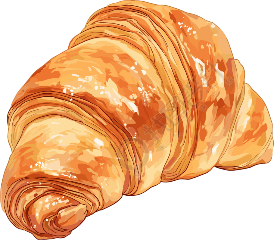 牛角包美味面包元素