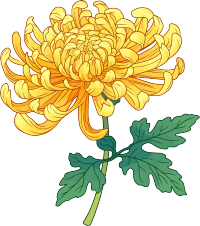 水彩菊花唯美插画