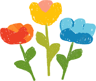 小花蜡笔画元素