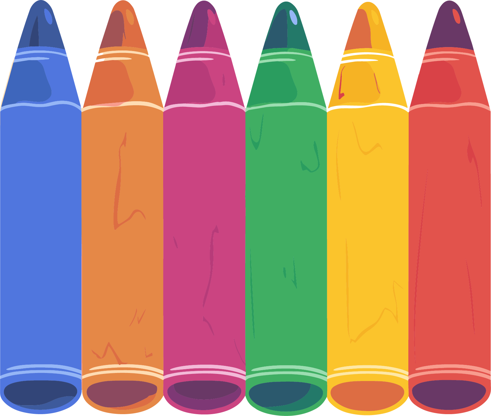 蜡笔平面插画