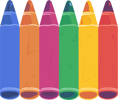 蜡笔平面插画