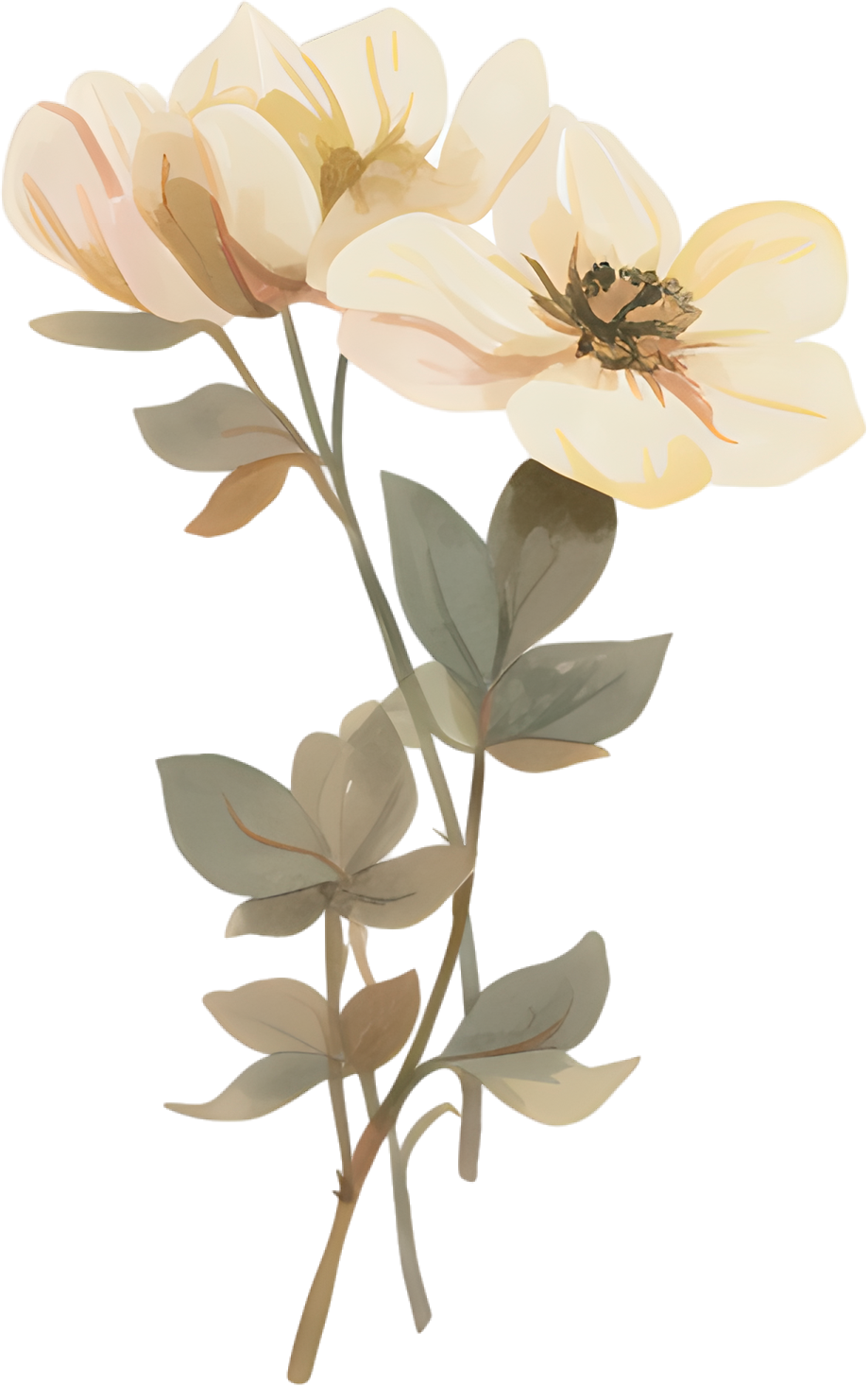 水彩花卉装饰元素