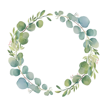 水彩花环装饰插图