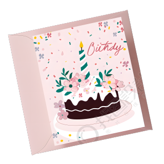 生日贺卡PNG插图