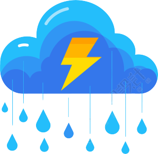 暴风雨闪电素材