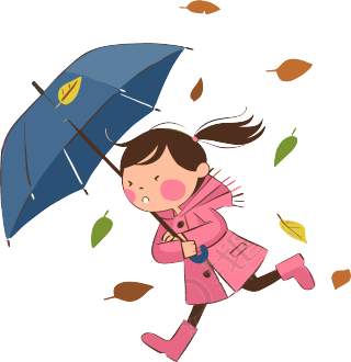 暴风雨中的女孩插图