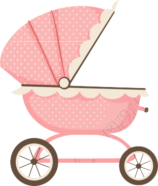 婴儿车简约插图