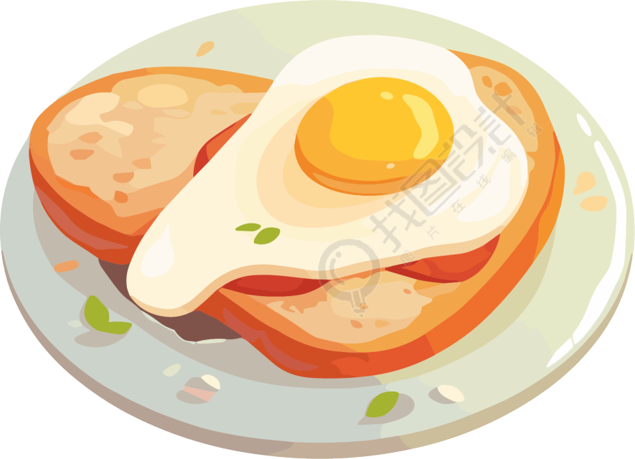 幼儿园食谱煎蛋插画