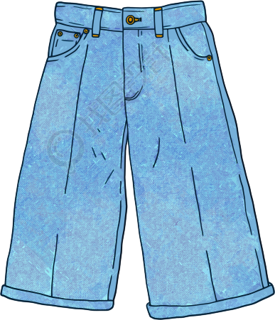 牛仔裤时装插画