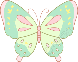 线条蝴蝶可爱插图