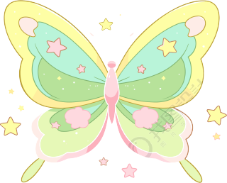 线条蝴蝶星星素材
