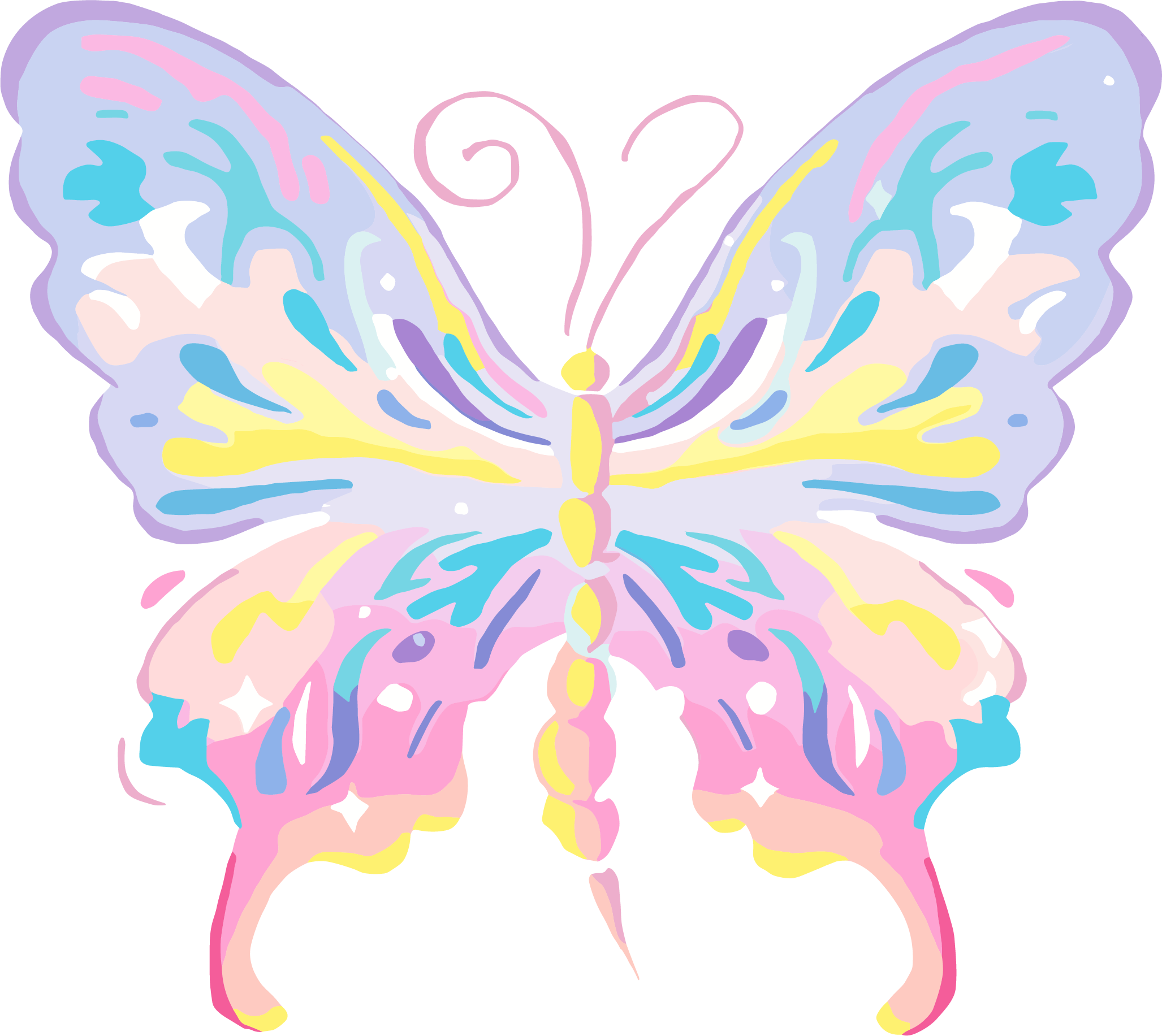 线条蝴蝶插图素材
