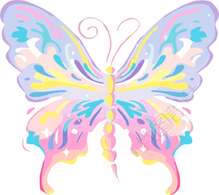 线条蝴蝶插图素材