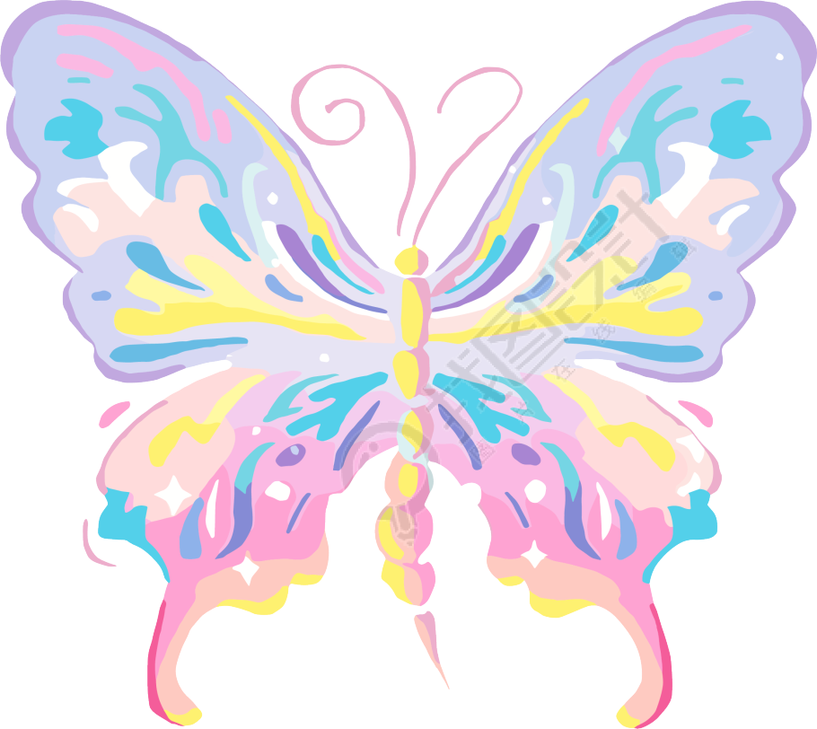 线条蝴蝶插图素材