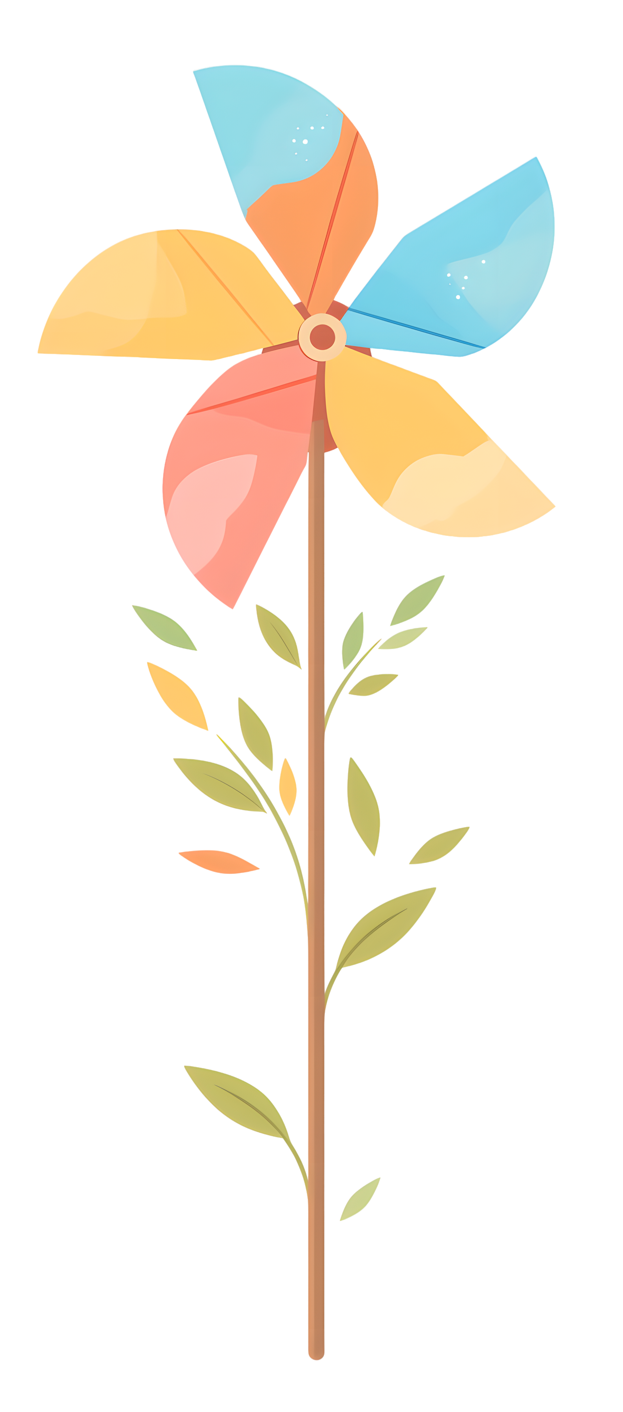 彩色纸风车插图