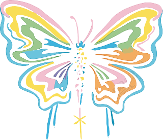 线条蝴蝶复古插画