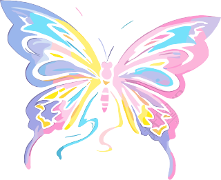 线条蝴蝶彩色插图