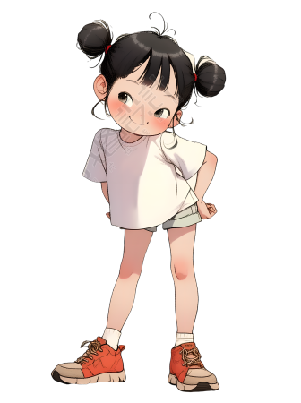 可爱小女孩可商用插图