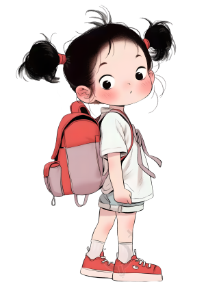 可爱小女孩透明背景素材
