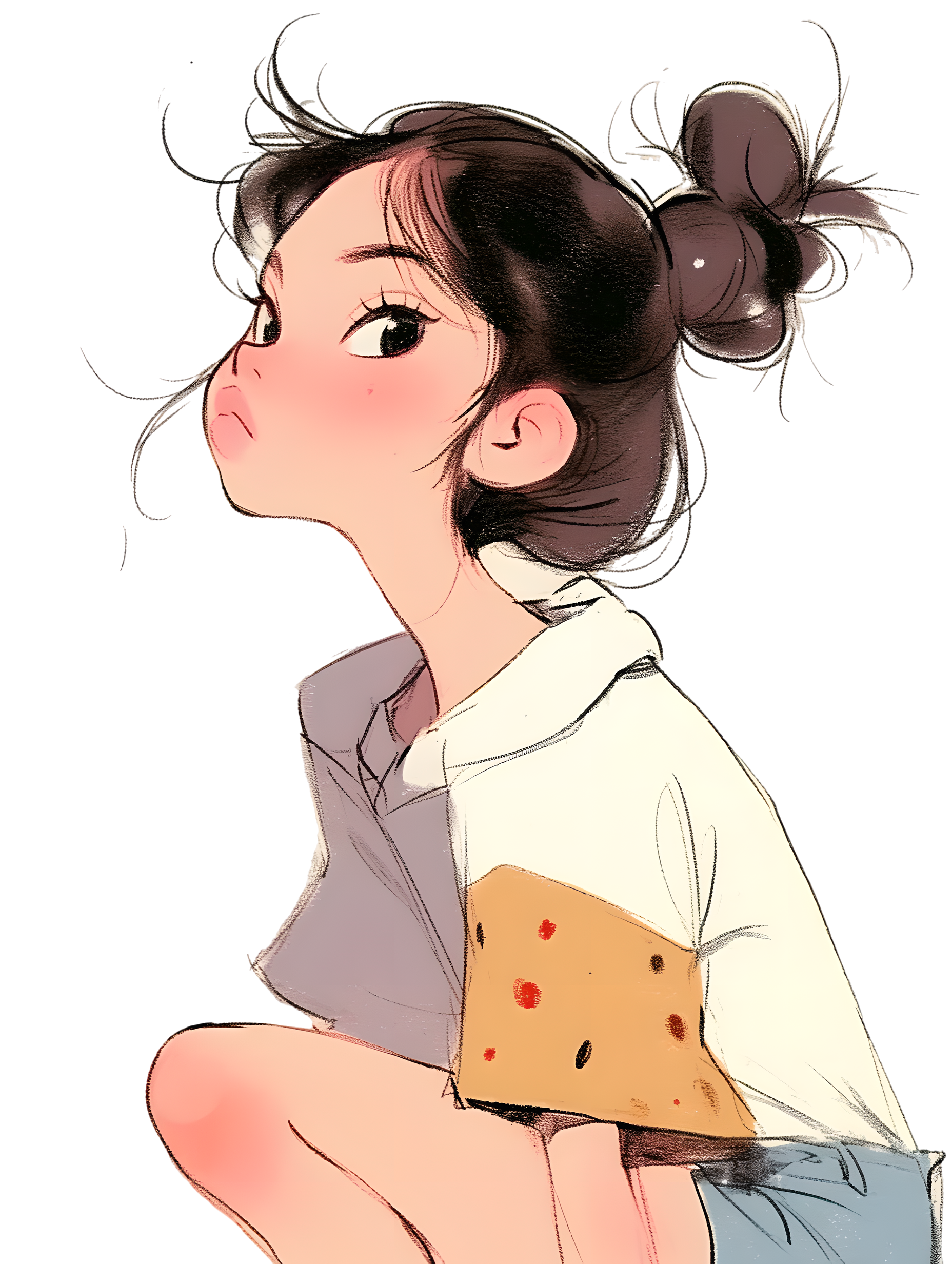 可爱小女孩插画素材