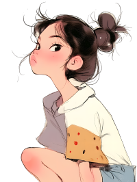 可爱小女孩插画素材