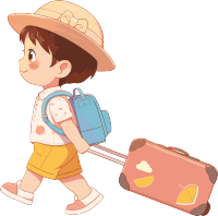 小学生旅游可商用插画