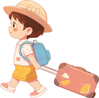 小学生旅游可商用插画