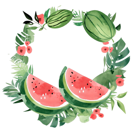 西瓜边框PNG插画