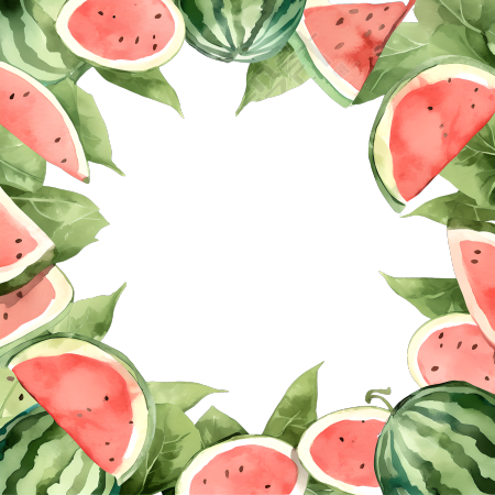 西瓜边框插画