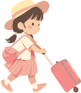 小学生旅游矢量素材