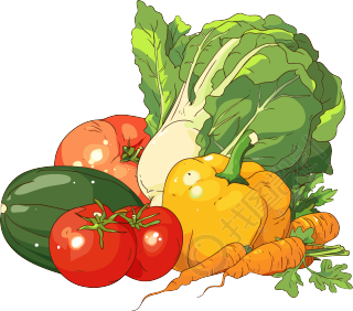 食品安全新鲜蔬菜插画