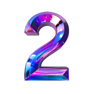 蓝紫色数字2元素