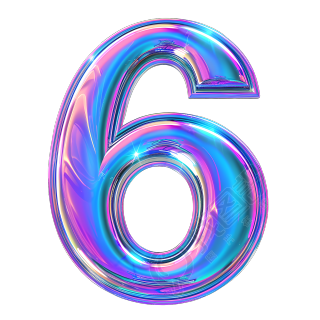 蓝紫色数字6元素