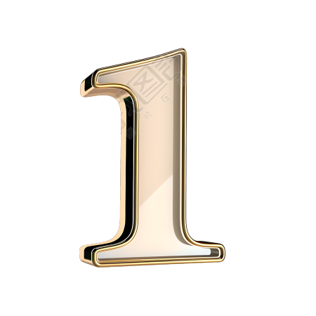 数字1金属风素材