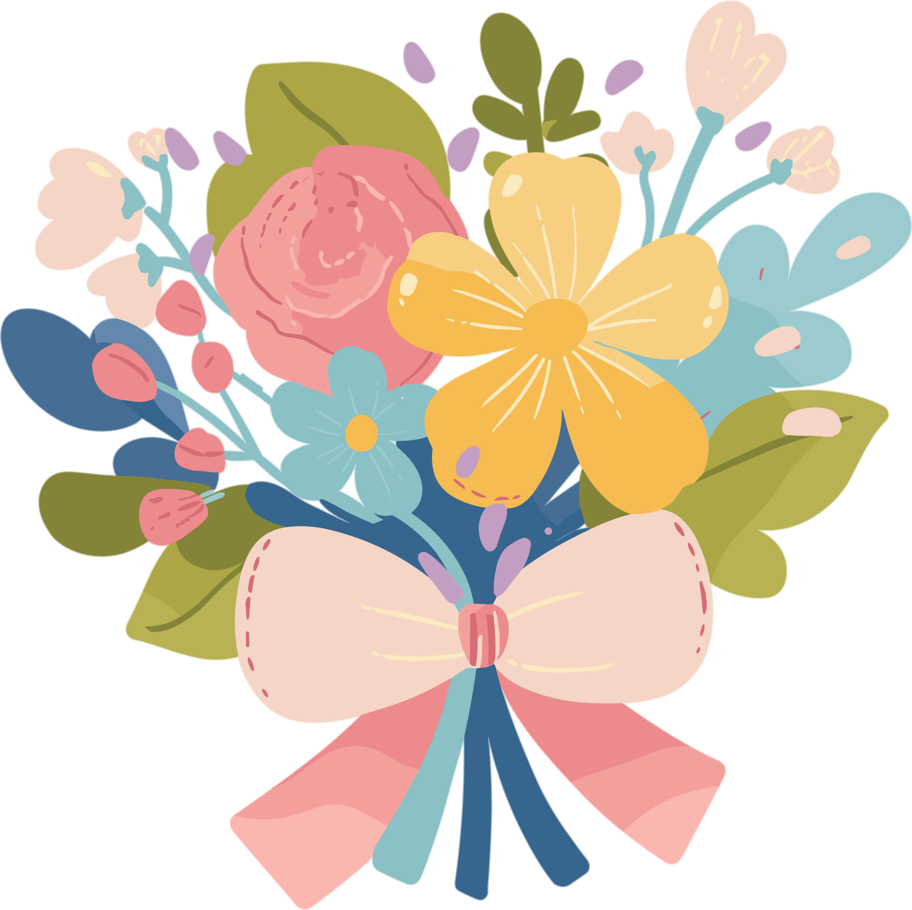 水彩花束卡通插图