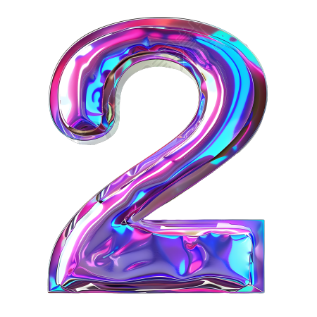 蓝紫色数字2素材