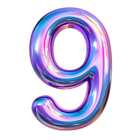 蓝紫色数字9插图
