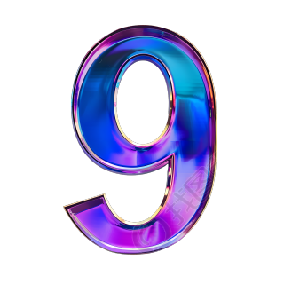 蓝紫色数字9素材