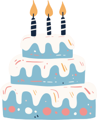 生日蛋糕彩色插图