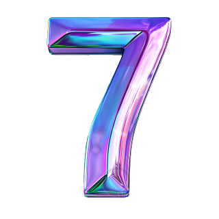 蓝紫色数字7元素