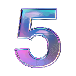 蓝紫色数字5素材