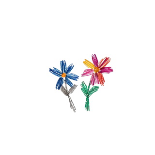 蜡笔画小花商用插图