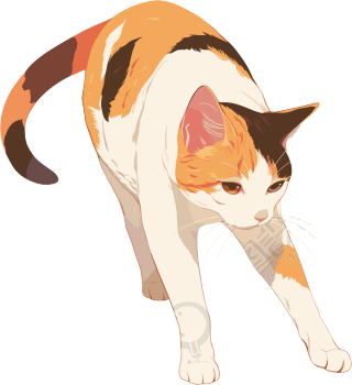 日系猫咪插图