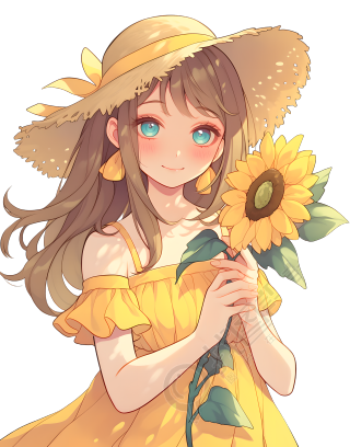 森系女孩唯美插图