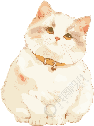 日系猫咪透明背景素材